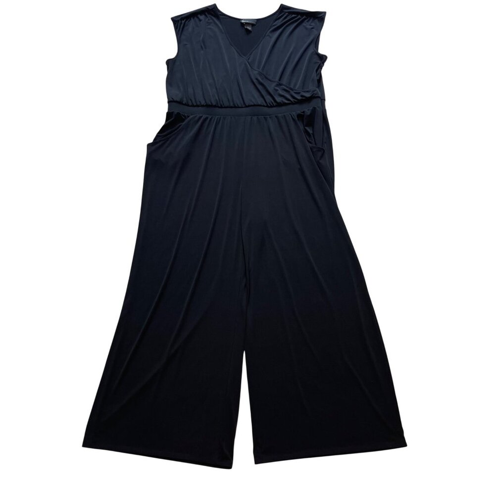 Lane Bryant Wide Leg Jumpsuit Women's Plus Size 22/24 Sleeveless Pockets Stretch